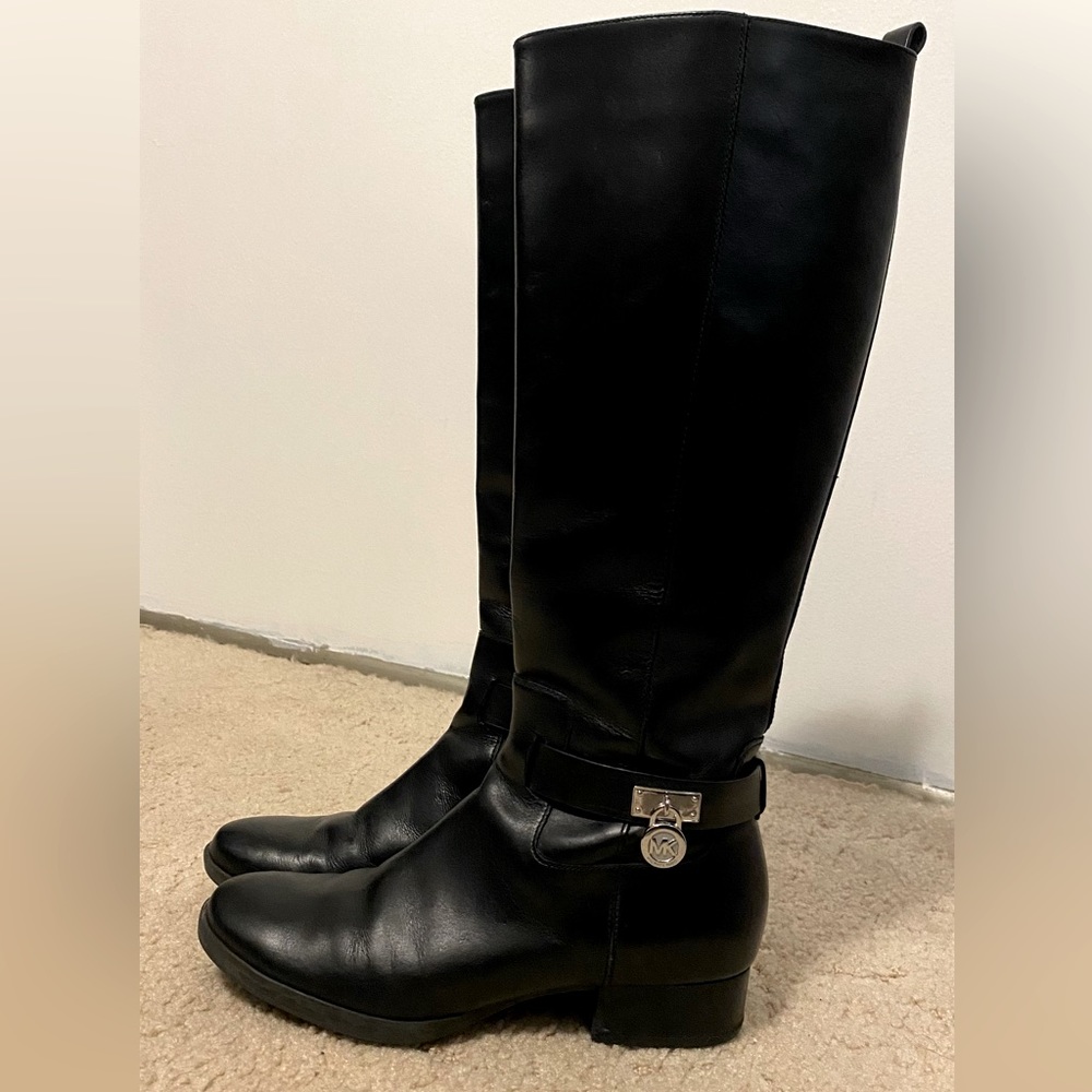 Michael Kors Black Leather Knee Boots
